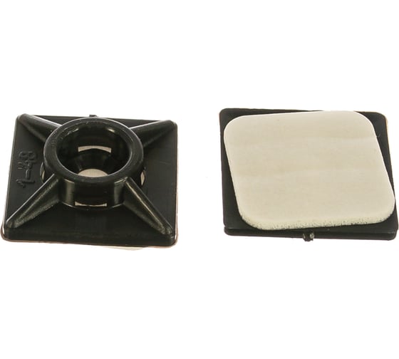 Изображение товара Площадка под хомут Tech-Krep/Zitar 19х19 нейлон черная самоклеящаяся 40 шт - пакет 106192