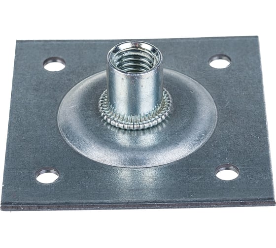 Изображение товара Опорная облегченная пластина Tech-Krep 60х60х2,0мм с гайкой М10 оцинкованная - накл. 134463