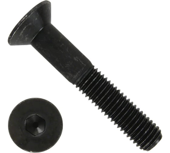 Изображение товара Винт с потайной головкой ZAMETAL М16x55 мм, 10.9, внутренний шестигранник, DIN 7991, Б/П, 50 шт. ZA111370