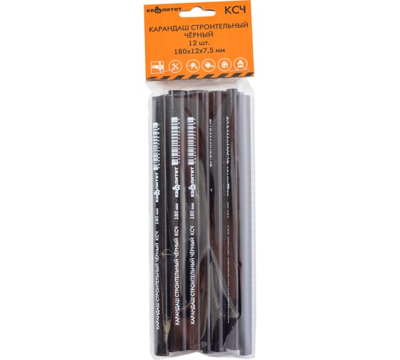Изображение товара Строительный карандаш Квалитет КСЧ черный, 12 шт.  6682295
