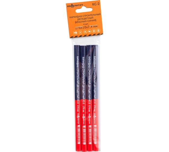 Изображение товара Строительный карандаш Квалитет КС-2 двухцветный, 4 шт. 6682297