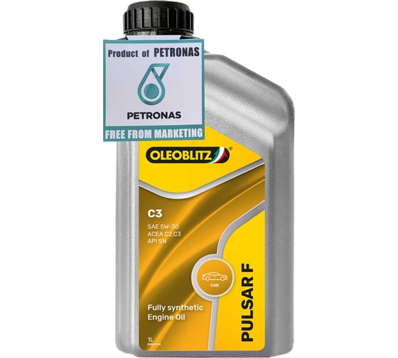 Изображение товара Моторное синтетическое масло Petronas OLEOBLITZ PULSAR F C3 5W-30, ACEA C2, C3, API SN, MB 229,51/229,52, 70658EL8EU