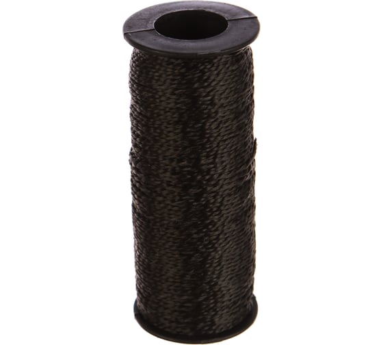 Изображение товара Крученая двухпрядная нить ПП, черная, 50 м, 1.3 мм Tech-Krep 139900