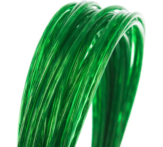 Изображение товара Металлополимерный цветной трос, зеленый, 2.5 мм, 10 м Tech-Krep 136586