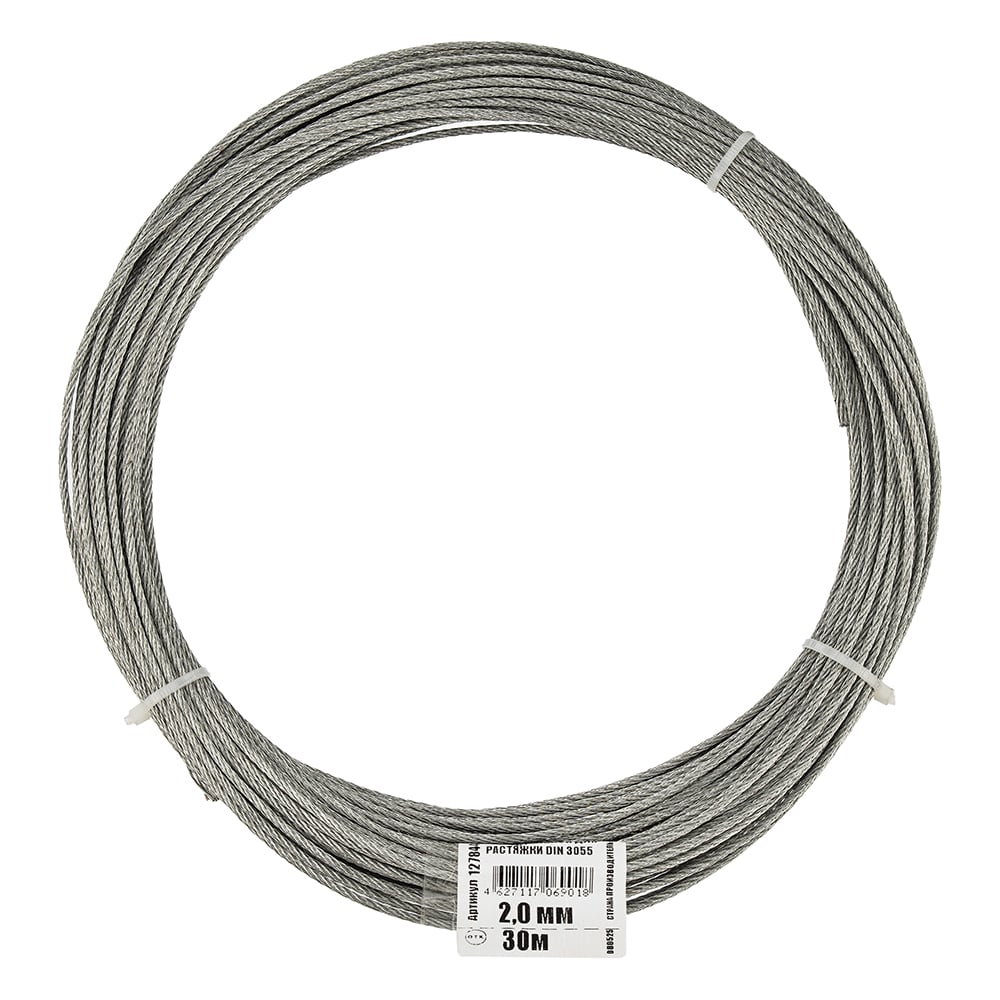 Изображение товара Стальной трос для растяжки DIN 3055 2 мм 30 м Tech-Krep 127844