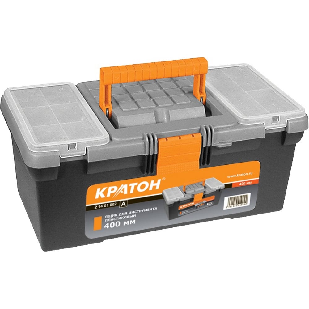 Ящик для инструментов Кратон, размер 16.000, цвет черный/оранжевый 2 14 01 002 - фото 1