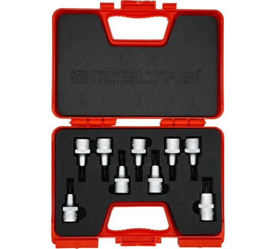 Изображение товара Набор торцевых головок со вставками, 9 предметов, 1/2" IZELTAS 1113006009