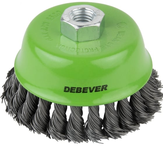 Изображение товара Щетка чашечная плетеная 75 мм, резьба M14, проволока - INOX 0.50 мм DeBever DB80156930