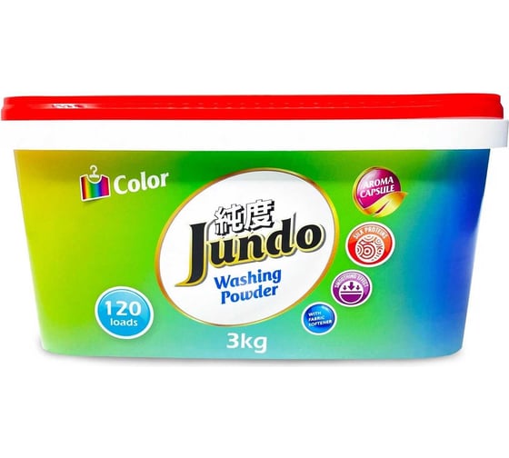 Изображение товара Стиральный порошок для цветного белья Jundo «Color», 3 кг 4903720021866