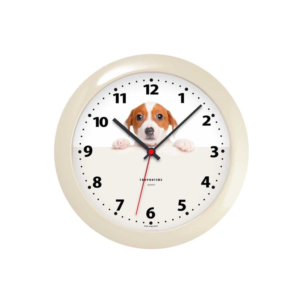 Изображение товара Настенные часы TROYKATIME Тройка 11135032 с кварцевым механизмом и кремовым циферблатом