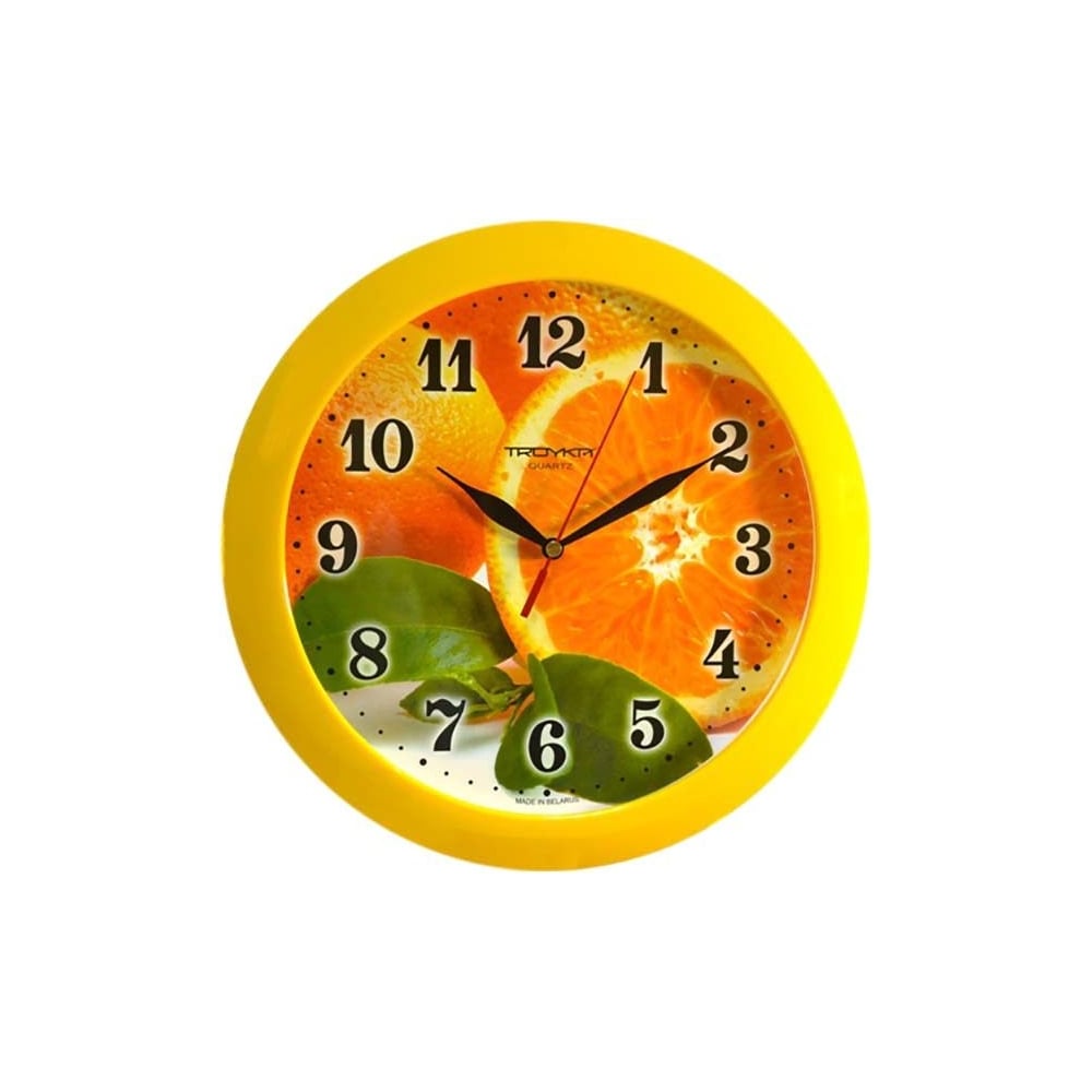 Изображение товара Настенные часы TROYKATIME Тройка 11150126 с кварцевым механизмом оранжевый циферблат