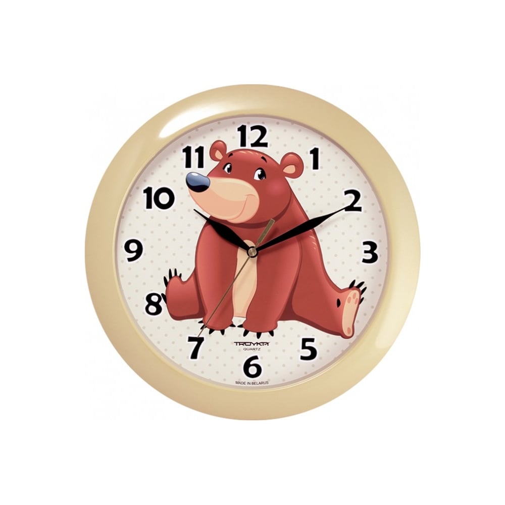 Изображение товара Настенные часы TROYKATIME Тройка 11135130 кварцевые бежевые с кремовым циферблатом