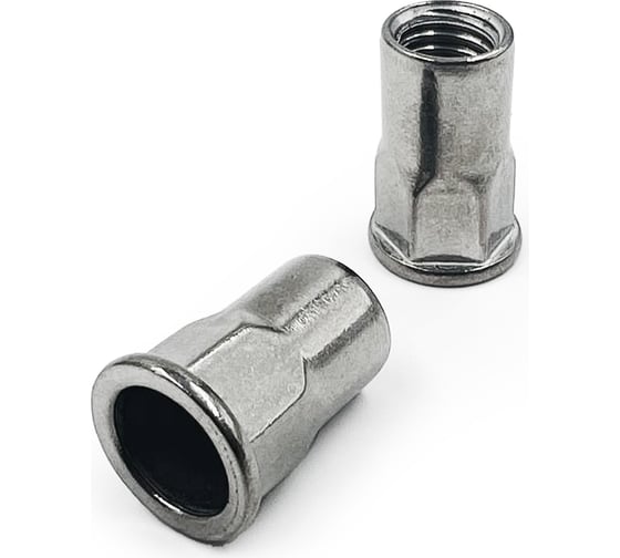 Изображение товара Резьбовая нержавеющая заклепка KREPFIELD шестигранная, с цилиндрическим бортиком, М8x17,6, art 1029, A2, 250 шт. в упаковке 1029ГАЙКАЗАКЛЕПКАМ8Х17,5-250