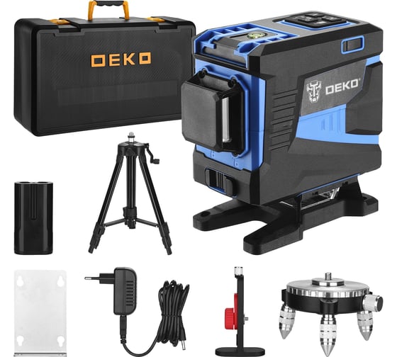 Изображение товара Лазерный самовыравнивающийся профессиональный уровень DEKO в кейсе LL12-HVR PREMIUM со штативом 1 м (12 линий) 065-0105-2