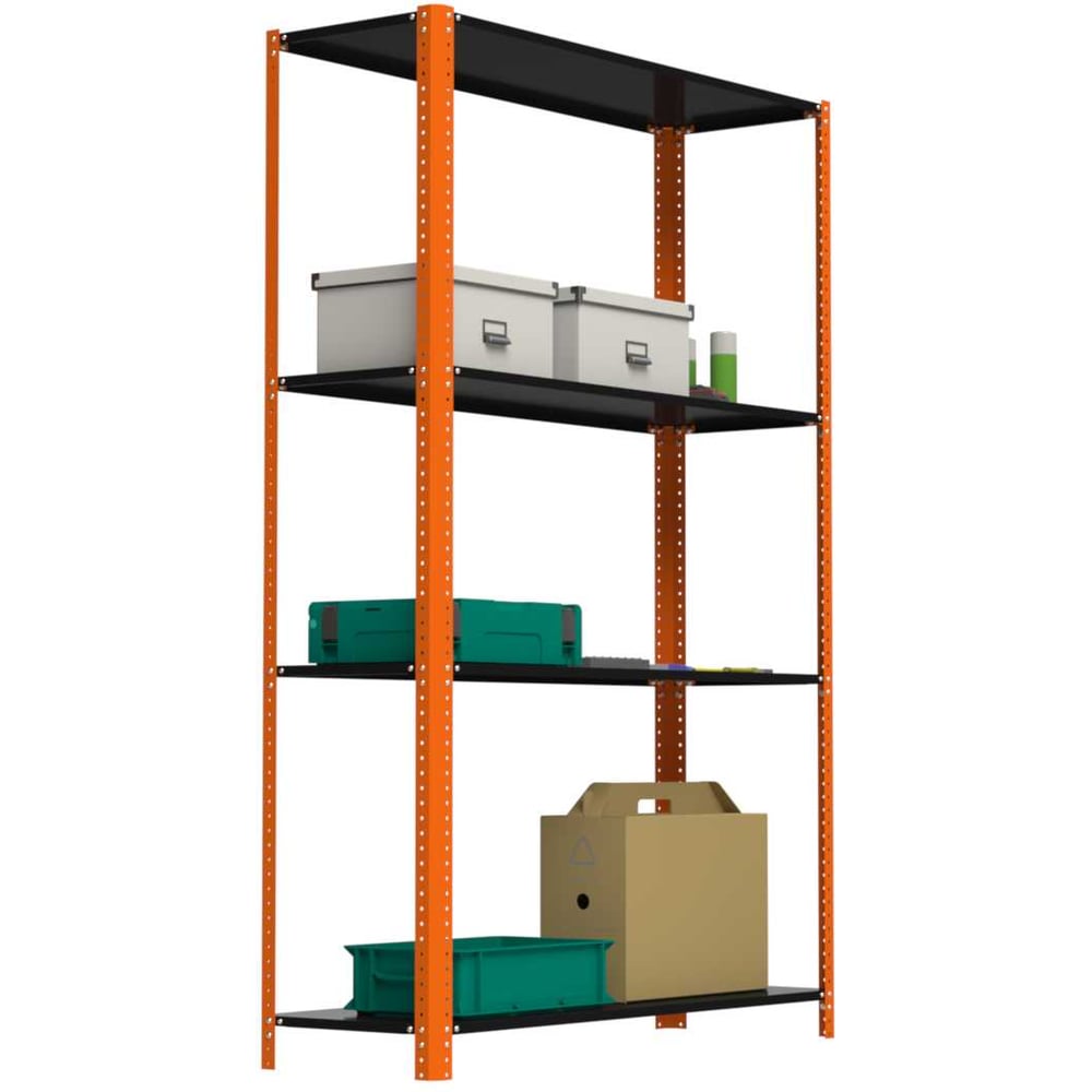 Изображение товара Стеллаж Metalex AIR 2200x1400x400 с 4 полками оранжево-чёрный