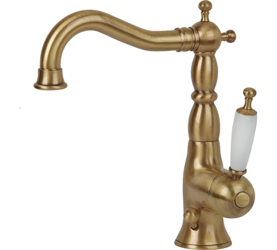 Изображение товара Смеситель для раковины Migliore OXFORD ручка белая, бронза 19094