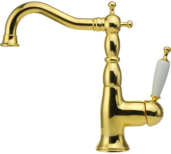 Изображение товара Смеситель для раковины Migliore OXFORD ручка белая, золото 19172