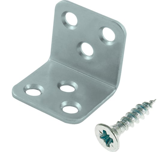 Изображение товара Мебельный уголок Tech-Krep оцинкованный 30х30х40х2,0 мм с шурупом 2 шт - пакет 110082
