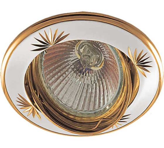 Изображение товара Плоско-поворотный литой светильник Светкомплект DT02А PS/G со скосом двухцветный с гравировкой DT02AMR16PS/G