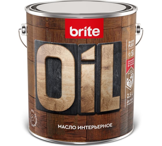 Изображение товара Интерьерное масло BRITE FLEXX бесцветное, банка 2,5 л 212484