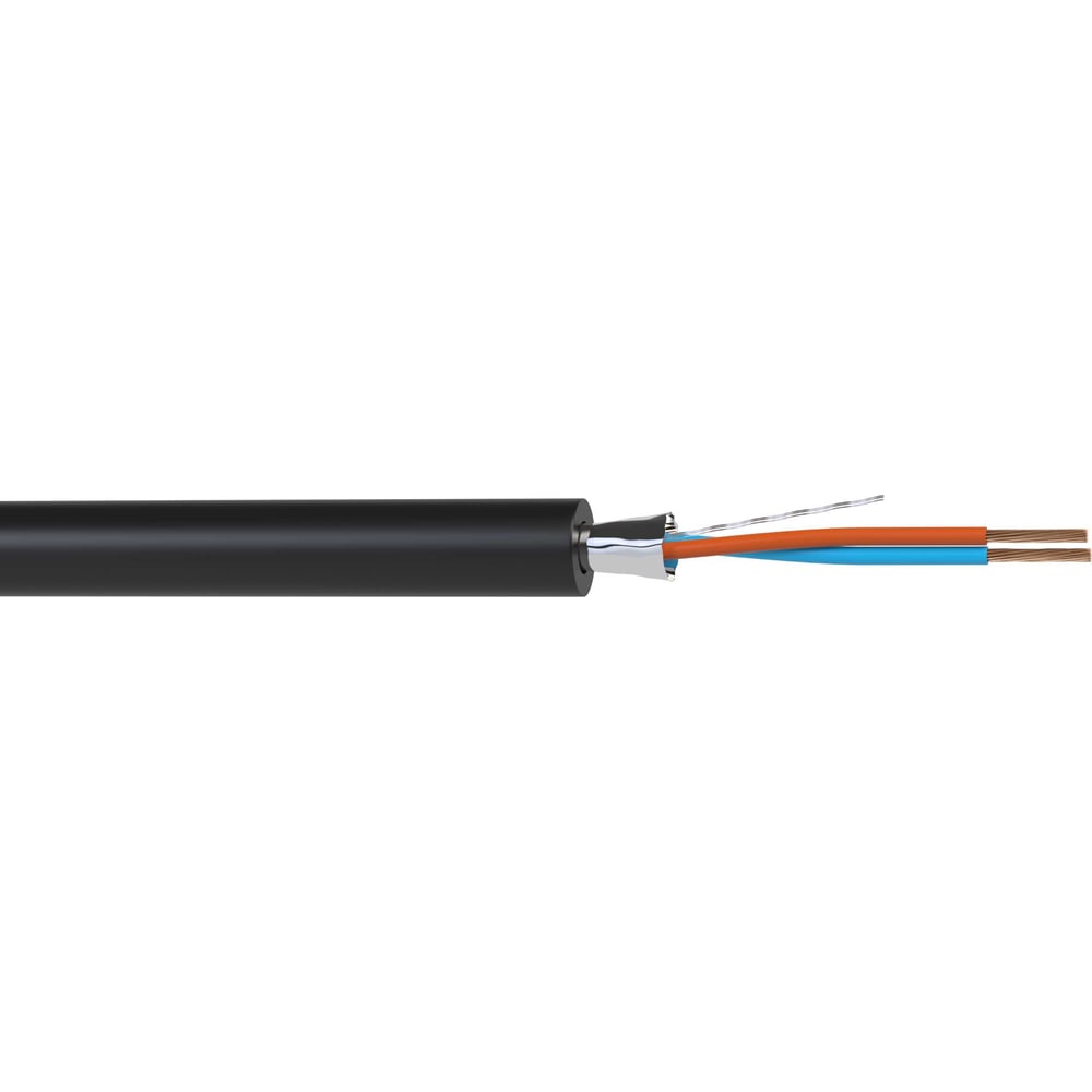 Балансный микрофонный кабель Wize WMC24300FL 300 м, 24 AWG, FRNC/LSZH, 0.2 мм2, диаметр 3.7мм, экран, медь, 25x0.1 мм, черный, бухта 139478