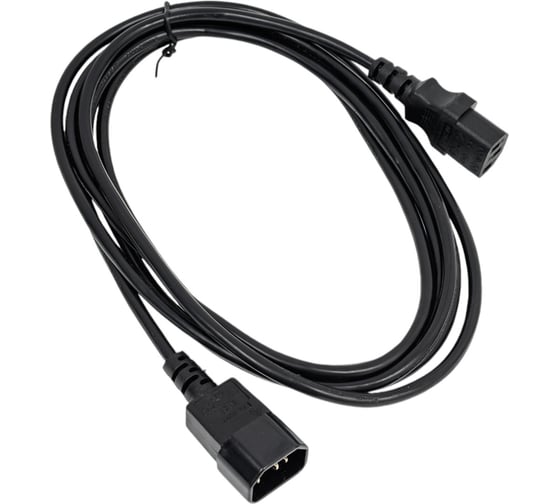 Изображение товара Сетевой кабель Wize CAC6-C13-C14-3M 3 м, C13-С14, 6 А, черный, пакет 121659