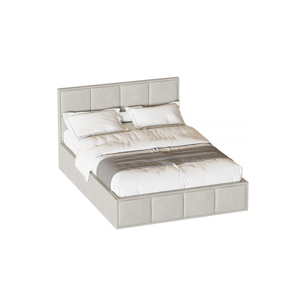 Изображение товара Кровать Мебельград Октавия 1400 стандарт лана бежевый с ортопедическим основанием