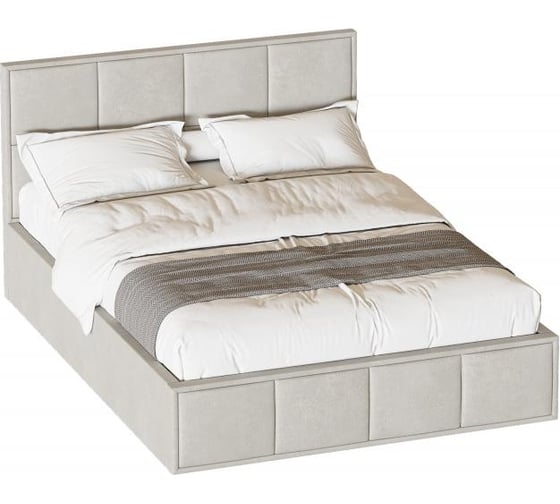 Изображение товара Кровать Мебельград Октавия 1400 стандарт лана бежевый, вариант 2, с ортопедическим основанием, подъемным механизмом и бельевым ящиком 42821_5