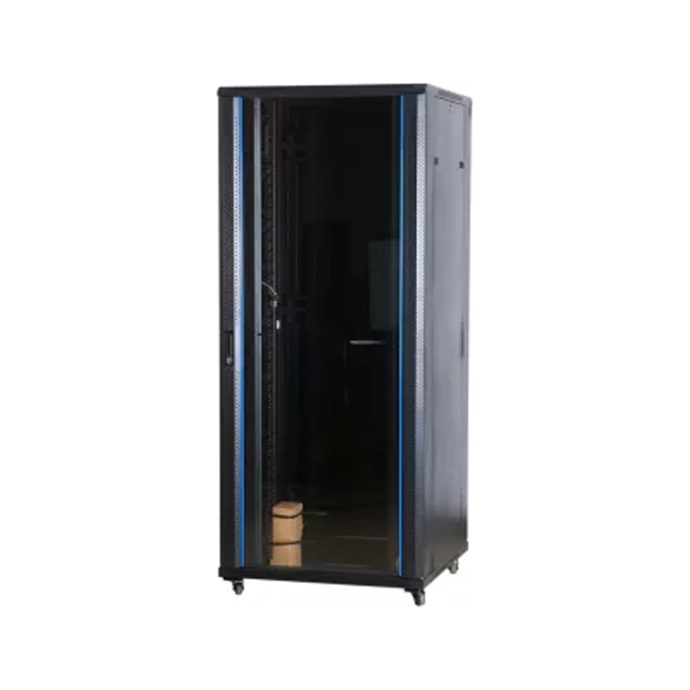 Изображение товара Раковая стойка Wize Pro W18UR/RE18RU 19", 18U, 600x600 мм, стекло металл задняя дверь