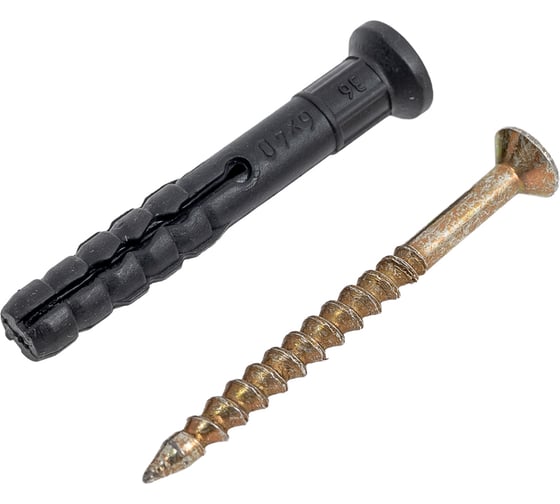 Изображение товара Дюбель-гвоздь Качественный КРЕПЕЖ 6х40 мм потайной бортик 470 шт 2000615 КЧ