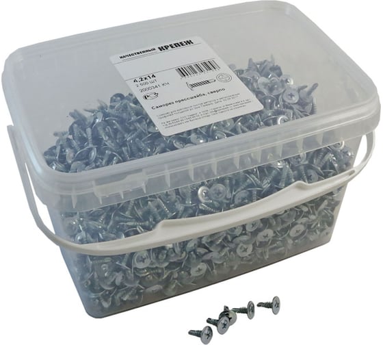 Изображение товара Саморез с прессшайбой Качественный КРЕПЕЖ 4,2х14 сверло 2000341 КЧ