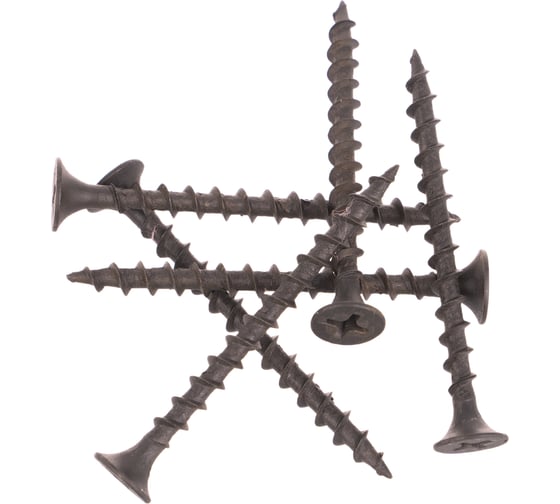 Изображение товара Саморез Качественный КРЕПЕЖ 3,5х45 потай, крупная резьба, оксид 1200 шт 2000367 КЧ