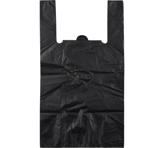 Изображение товара Пакет-майка ООО Комус усиленный пнд 40+18x70 см черный 45 мкм 50 шт в упаковке 1806698