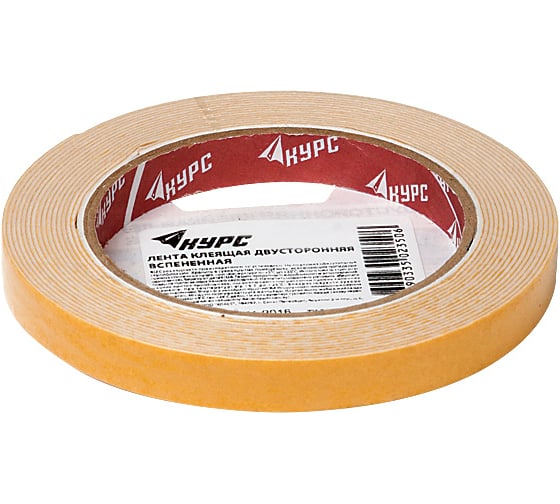 Изображение товара Монтажная клейкая лента на вспененной основе КУРС белая, 25мм х 5м 11789