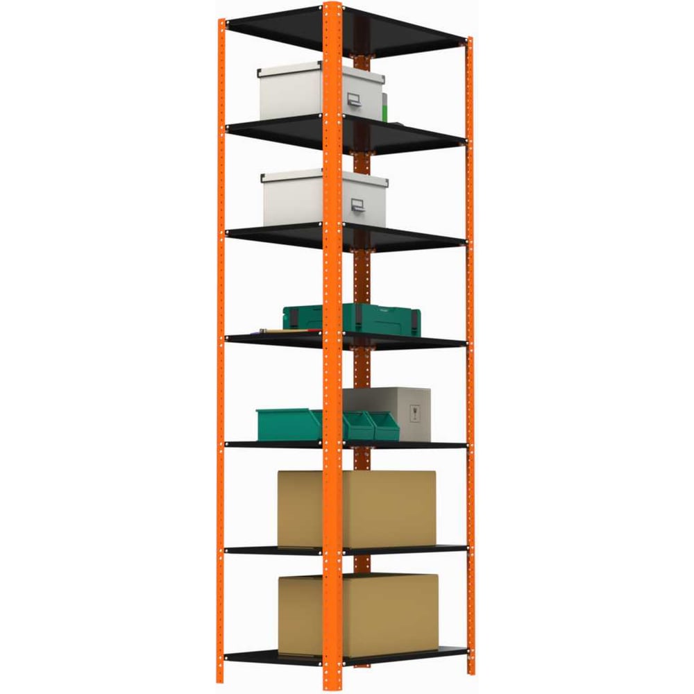 Изображение товара Стеллаж ООО Металекс Metalex AIR 2200x800x300 мм 7 полок оранжево-черный