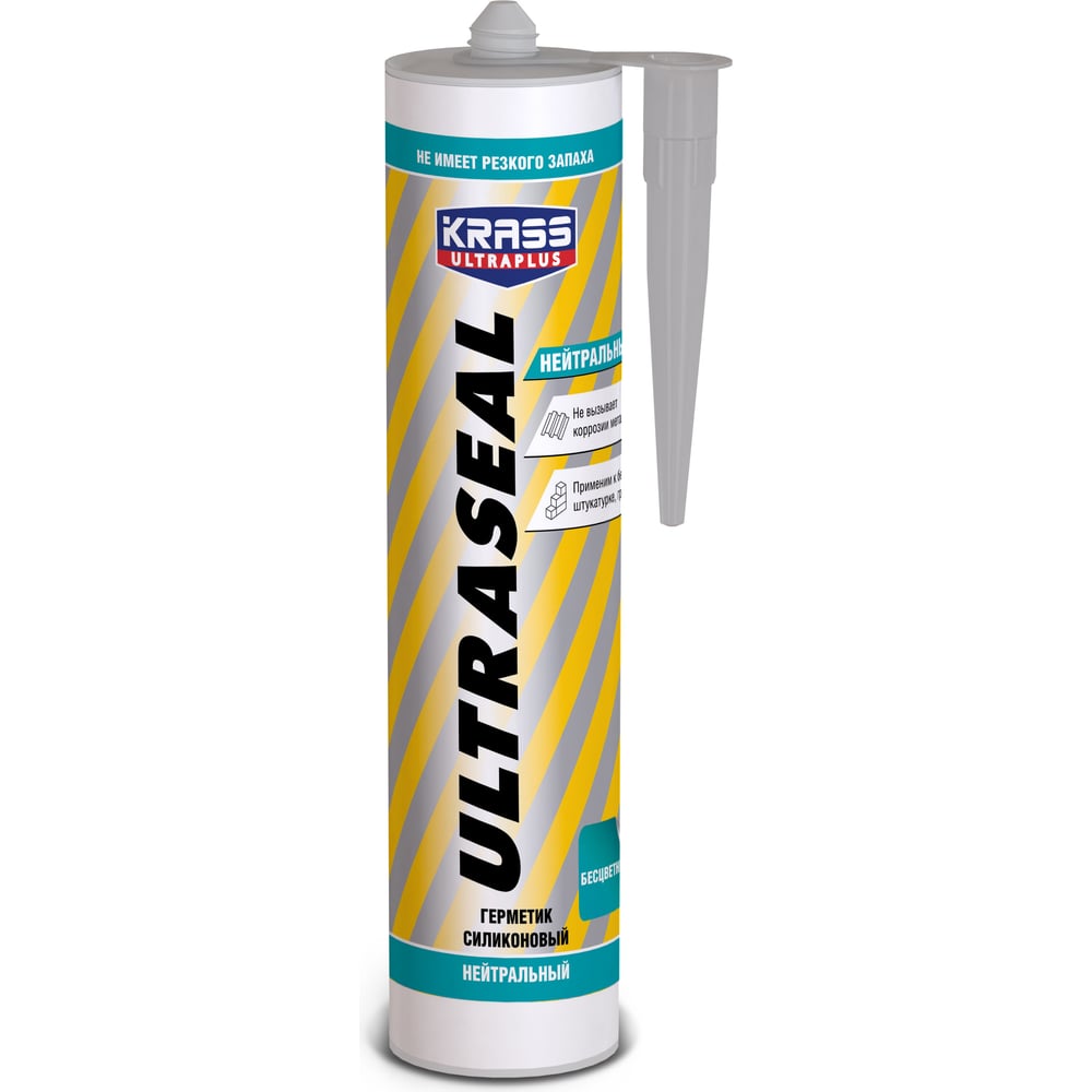 Изображение товара Силиконовый герметик KRASS ultraseal нейтральный, бесцветный, 260 мл ЛА-00001408