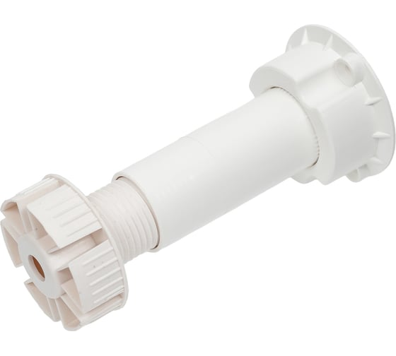 Изображение товара Ножка Tech-Krep/Zitar пластик, цокольная, Н120 (115-135) мм, белая , 2 шт. с 1 клипсой - пакет 148540