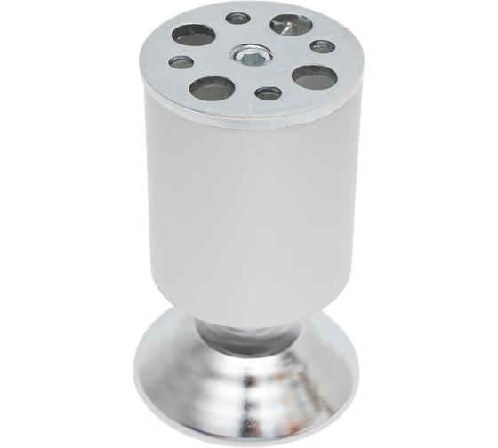 Изображение товара Ножка Tech-Krep алюминий, круглая, регулируемая, с конусом, D50x100 мм, матовый хром - накл. 148556