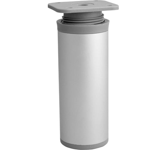 Изображение товара Ножка Tech-Krep алюминий, круглая, регулируемая, сверху, D40x150 мм, матовый хром - накл. 127773