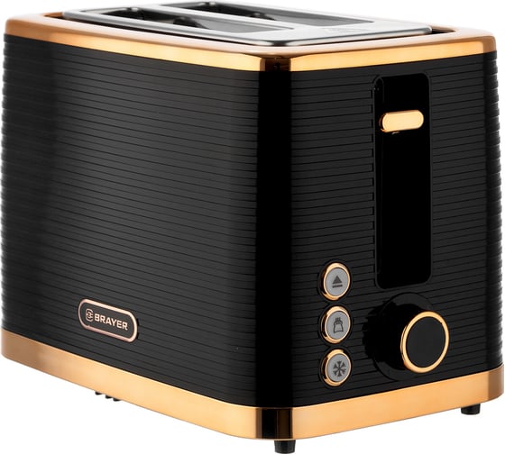 Изображение товара Тостер BRAYER 2112BR 930 Вт 7 режимов автодог разморозка отмена автоотключение 2 тоста одновременно съемный поддон BR2112