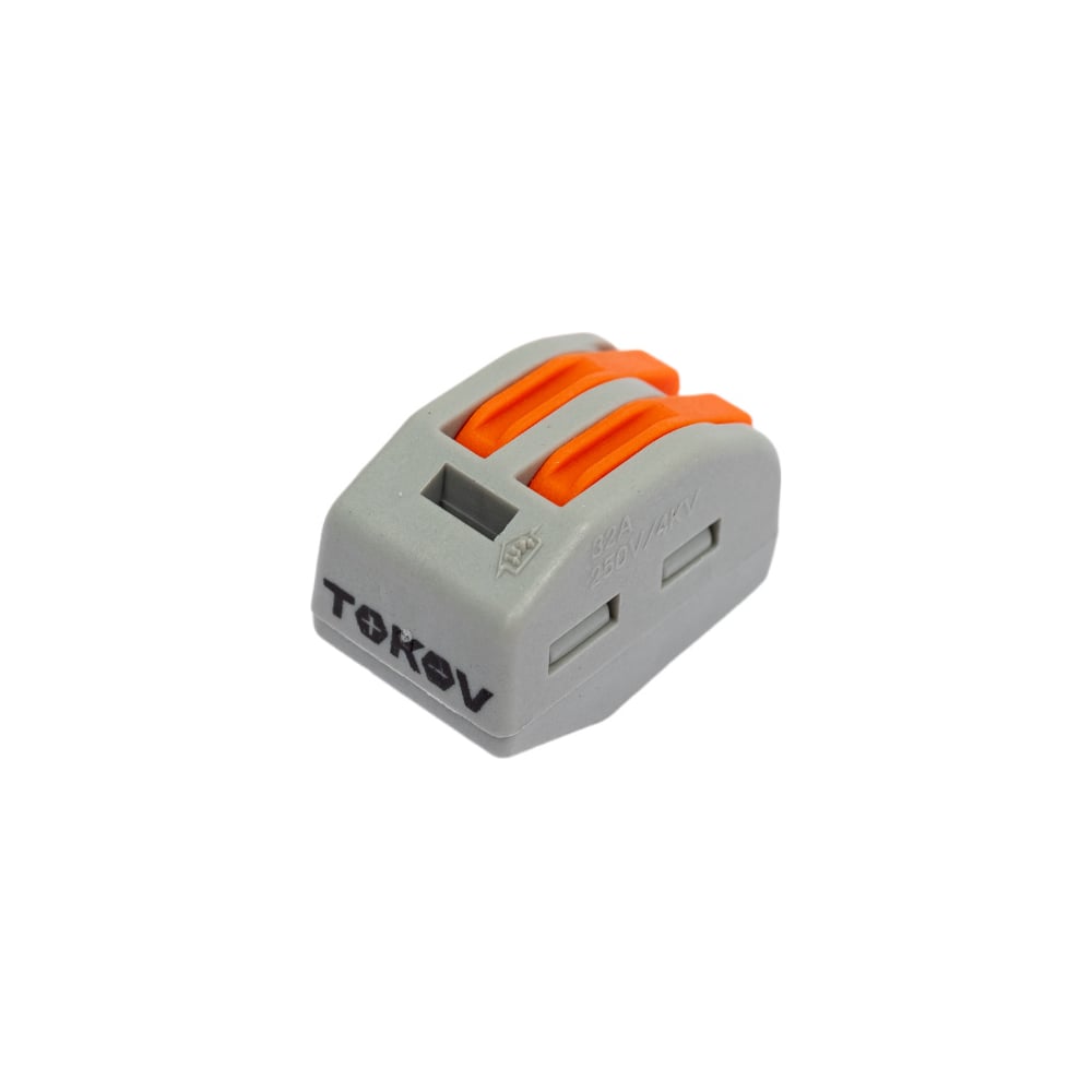 Изображение товара Строительно-монтажная клемма TOKOV ELECTRIC pct-212 с рычагом 2 отверстия 10 шт