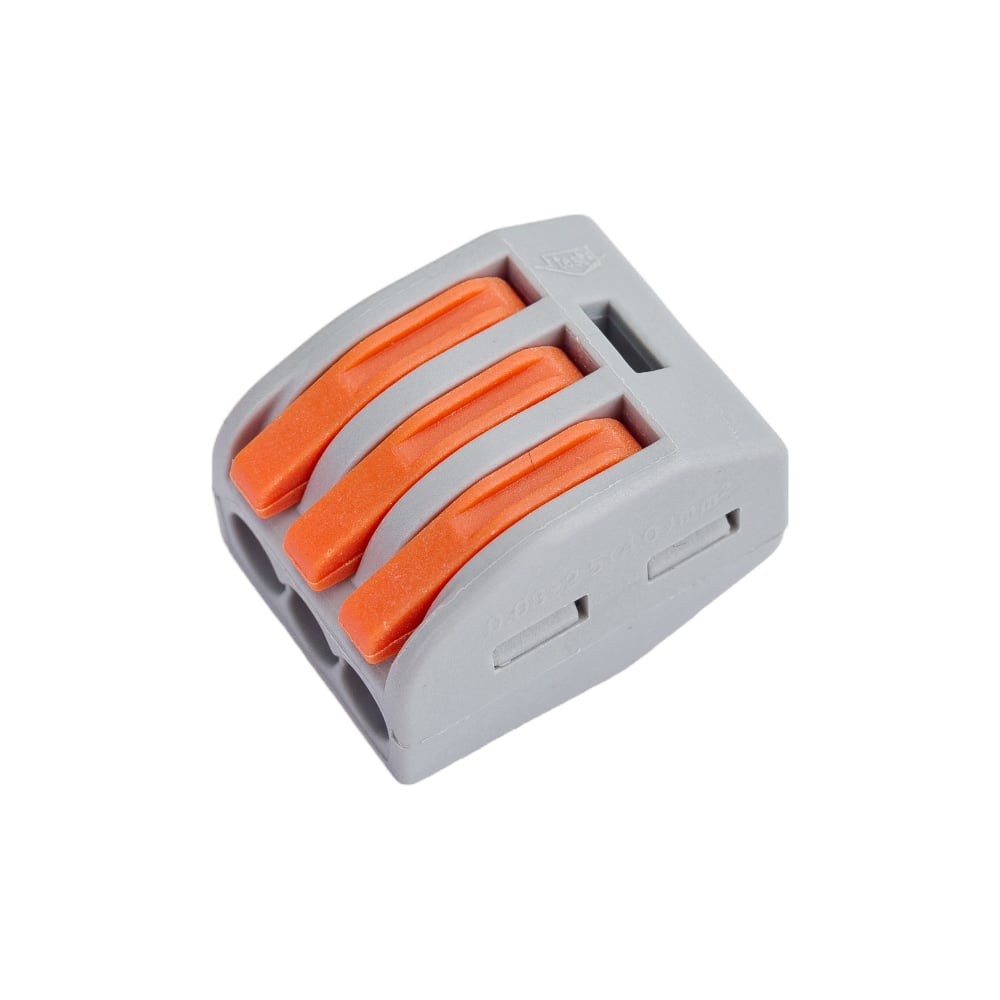 Изображение товара Строительно-монтажная клемма TOKOV ELECTRIC pct-213 с рычагом 3 отверстия серый