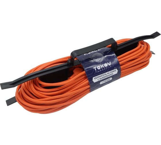 Изображение товара Удлинитель-шнур TOKOV ELECTRIC на рамке 1x30м с заземл. 6а ip44 3x0.75 с защ. крышкой TKE-SR30-075-Z