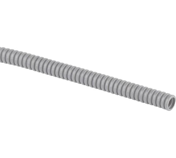 Изображение товара Гофрированная труба ЭРА ПВХ GOFR20100PVСSIMPLE серая 20мм, с зондом, 100м Б0061045