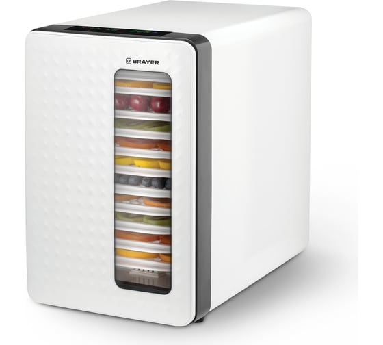 Изображение товара Сушилка для овощей BRAYER 1904BR 550 Вт 10 поддонов размер 23,5x36 см регулировка температуры таймер 48 ч BR1904