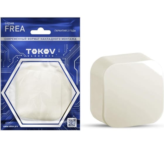 Изображение товара Выключатель TOKOV ELECTRIC 1-кл. оп frea 10а ip20 250в абс-пластик беж. TKE-FR-V1-C02