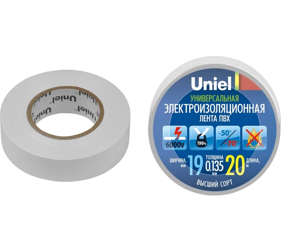 Изображение товара Изоляционная лента Uniel uit-135p 20/19/01 wht 04481