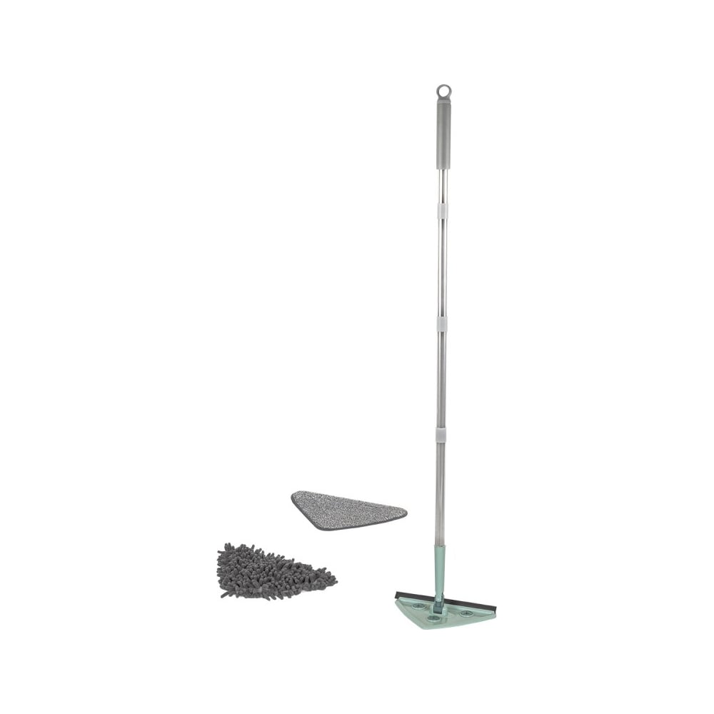 Изображение товара Поворотная швабра с телескопической ручкой 270x220 мм микрофибра серый WMS Tools L-77-115 см