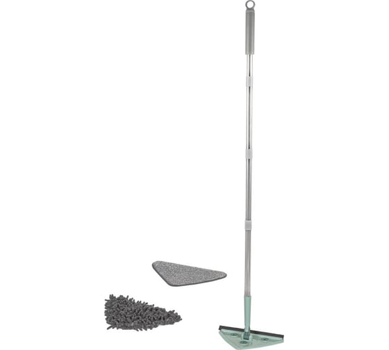 Изображение товара Поворотная швабра с телескопической ручкой для влажной/сухой уборки WMS Tools треугольная, со сменной насадкой, 27x22x22 см, L-77-115 см WMC-08