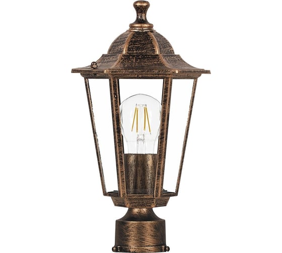 Изображение товара Садово-парковый светильник FERON 6203/PL6203 шестигранный на столб 100W E27 230V, черное золото 11139